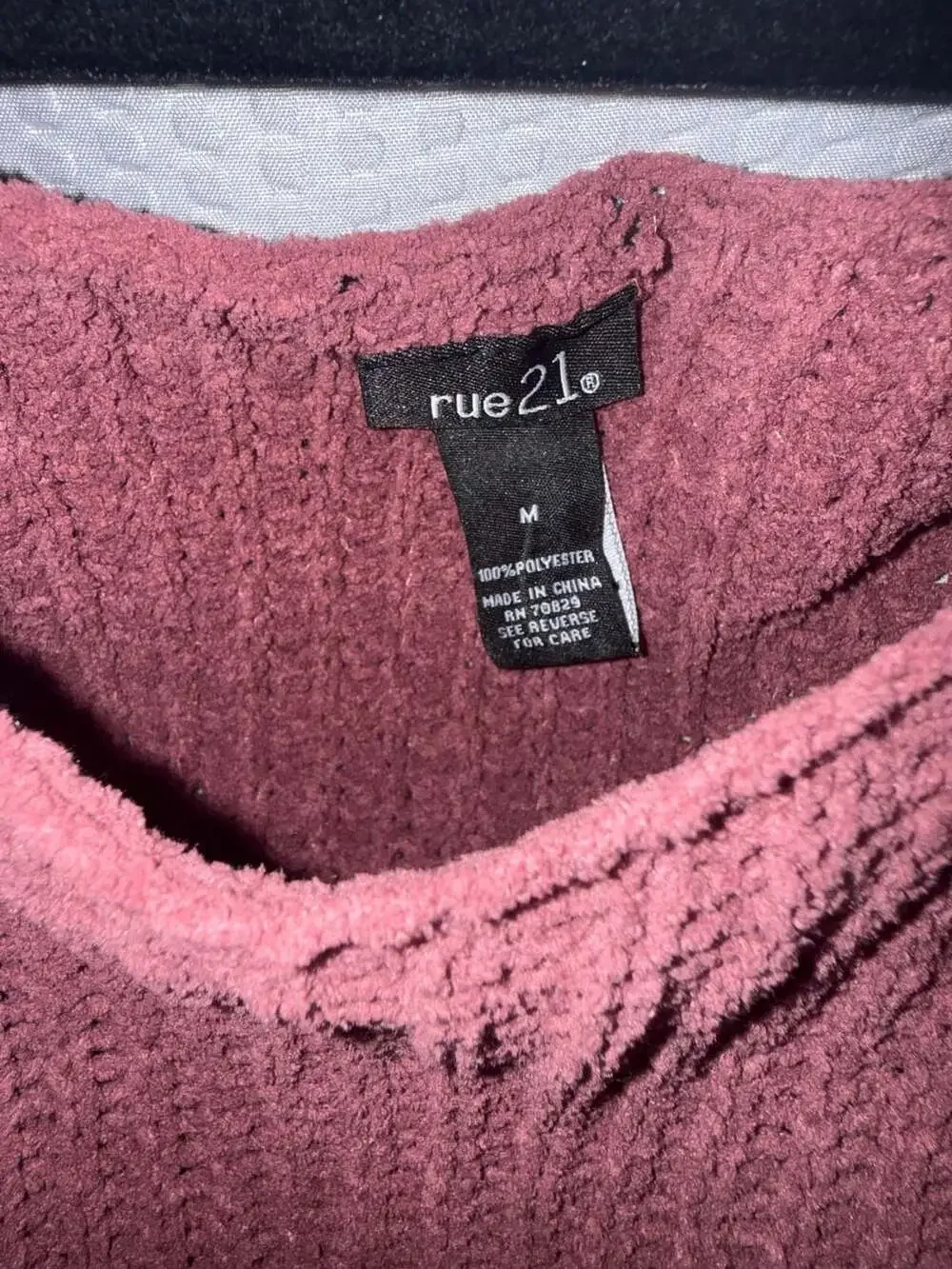 rue21 Rust Chunky Knit Cropped Balloon Sleeve Sweater Size M - Picture 2 of 2